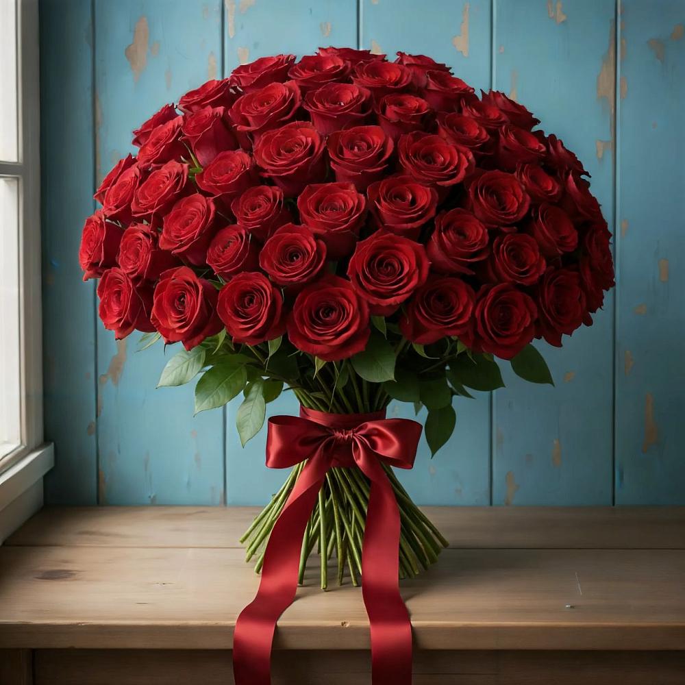 Букет Красные розы Блэк Меджик в Воронки