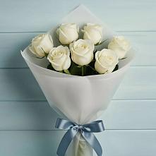 Букет 7 Белых роз Эдлесс Лав в Воронки