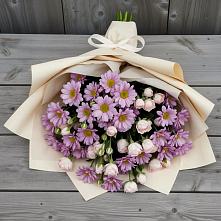 Букет цветов из:  Розы и Хризантемы в Воронки