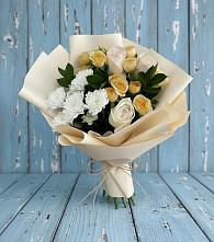 Букет цветов из:  Розы и Хризантемы в Воронки