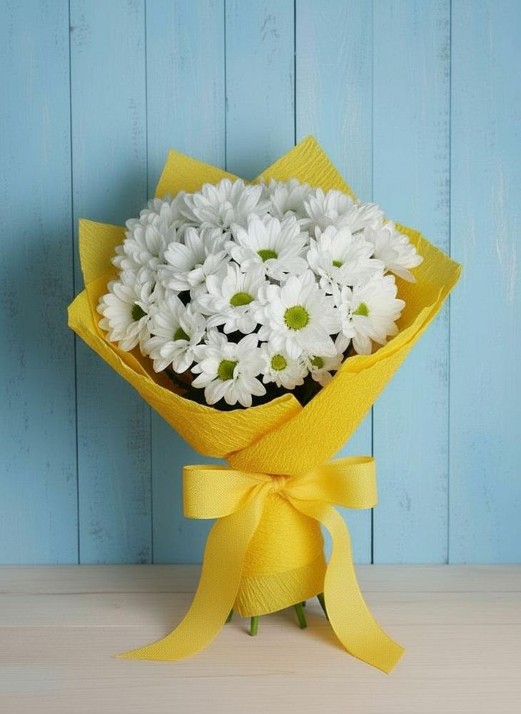 Букет цветов из: Хризантемы в Воронки