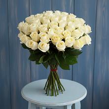 Букет 51 Белая роза Эдлесс Лав в Воронки