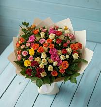 Букет Микс из разноцветных кустовых роз #REPLACE_PRED# Воронки