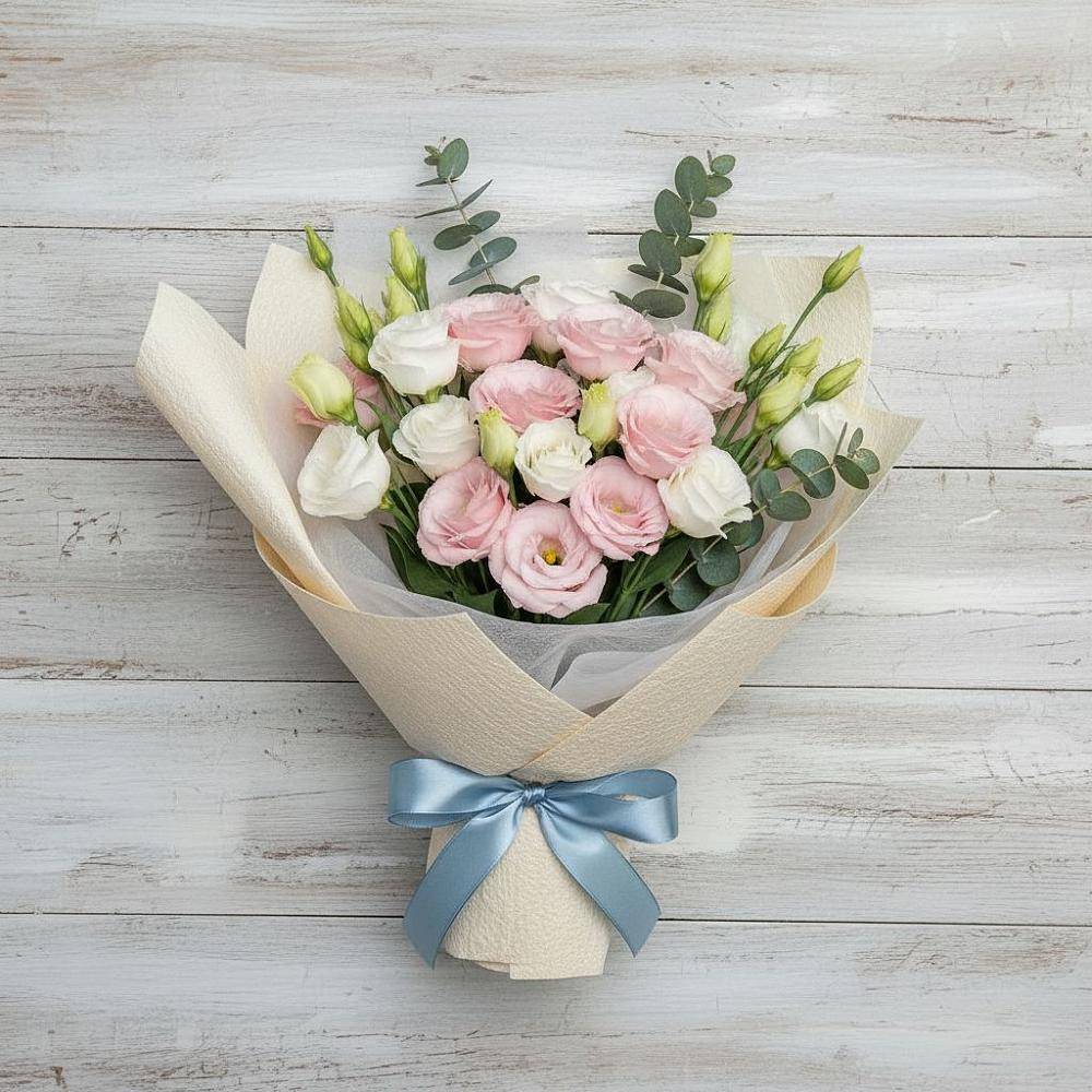 Букет цветов из: Лизиантусы в Воронки